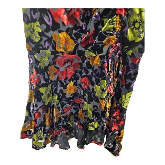 MILLY Gynn Velvet Floral Burnout Midi Dress - Size 0 - Picture 5 of 8